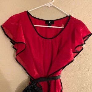Holiday red dress top